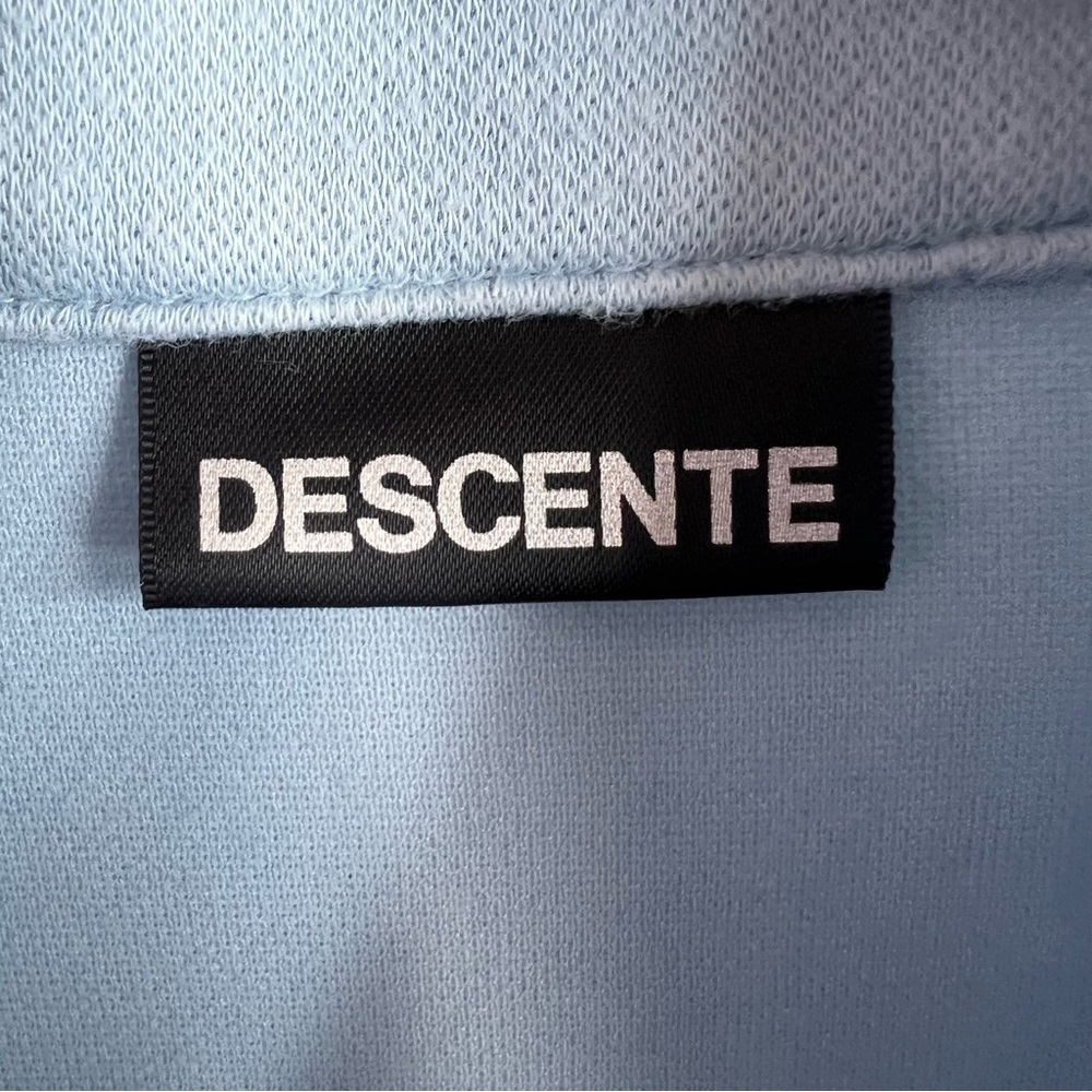 Descente sweater half zip collared pin stripes warm Light Blue white Sweater - Picture 10 of 15
